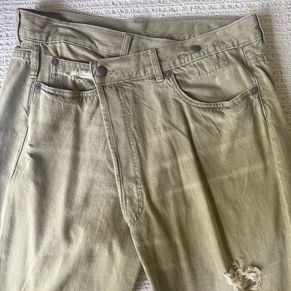 R13 Cross Over Jean - Moss Green Sz 29 - Picture 6 of 13